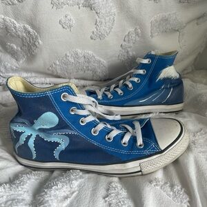 🫧💙 Hand-Painted Blue High-Top Converse